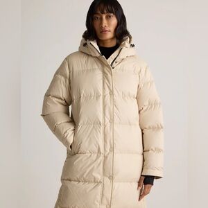 Quince Responsible Down Long Puffer Jacket Color Oatmilk Size Medium